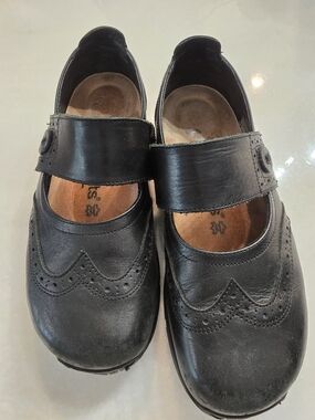 Birkenstock Black Leather Mary Jane Loafers